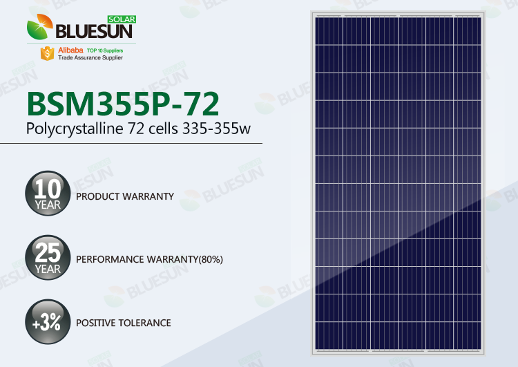 Bluesun 24V Solar Power Panels 300W Poly Solar Panel 350W Polycrystalline Solar Panels Cost 1000W Price For Home Electricity