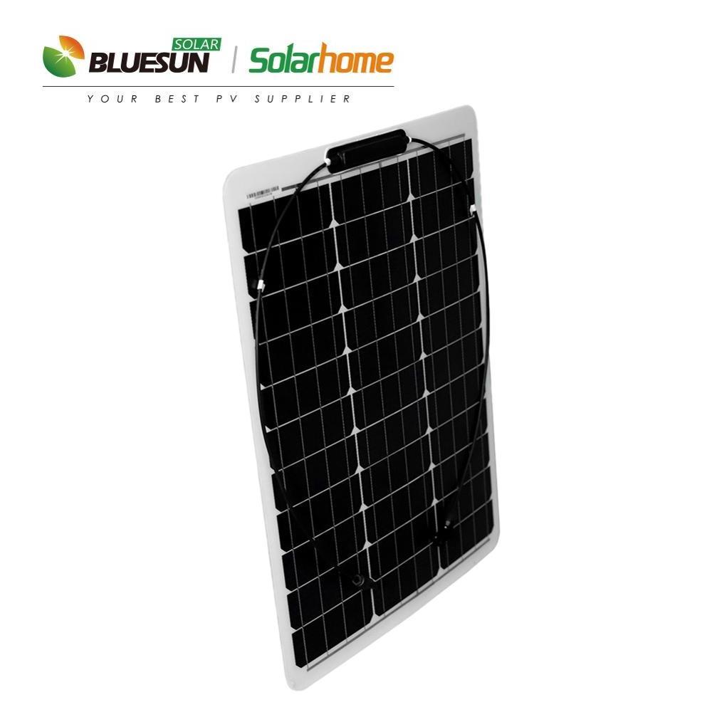 Bendable  thin film semi flexible solar panel 50w 100 watt flexible solar panel  cigs flexible solar PV panel 12v 24v charging