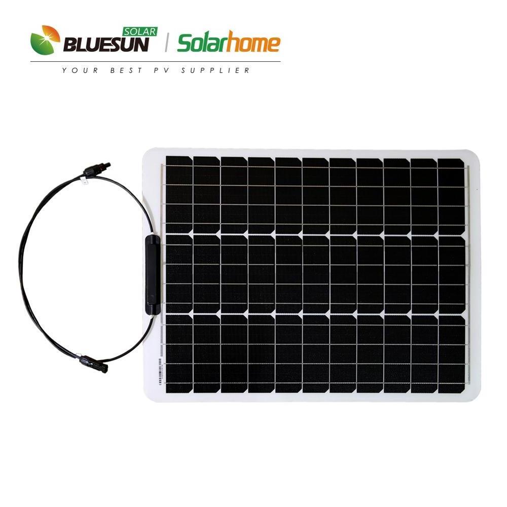 Bendable  thin film semi flexible solar panel 50w 100 watt flexible solar panel  cigs flexible solar PV panel 12v 24v charging