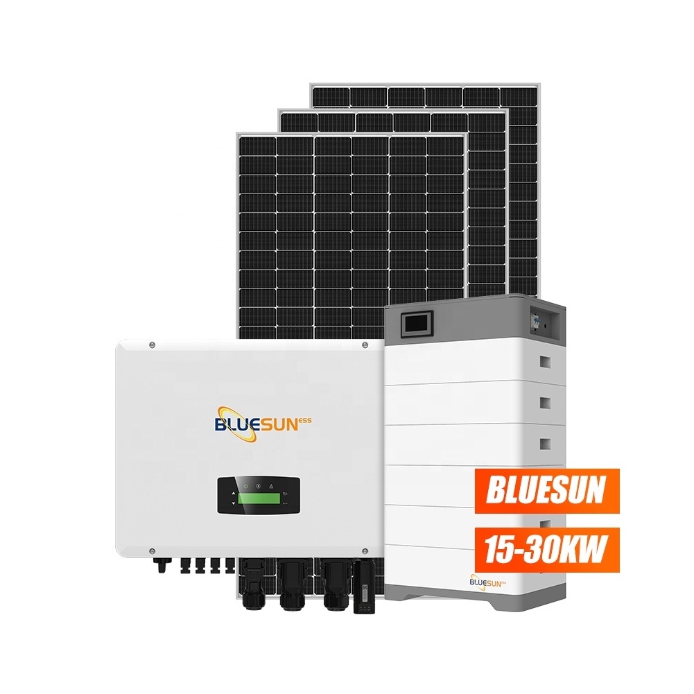 Bluesun China supplie 15kw 20kw off grid ess storage hybrid solar system for industrial use