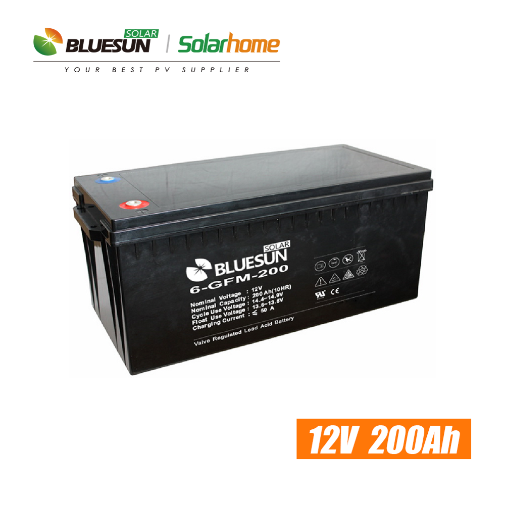 Bluesun GEL Battery 12v 250ah charger 12v 12ah 100ah 200ah solar battery with good  price