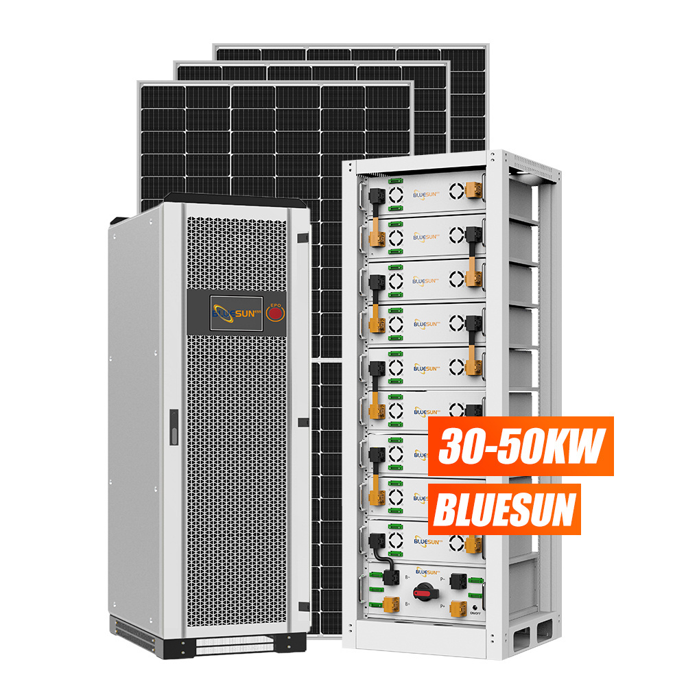 Bluesun 10Kw 20Kw 30Kw Solar System Pv Solar Energy Kits On Grid Hybrid Solar Generator System For Industrial