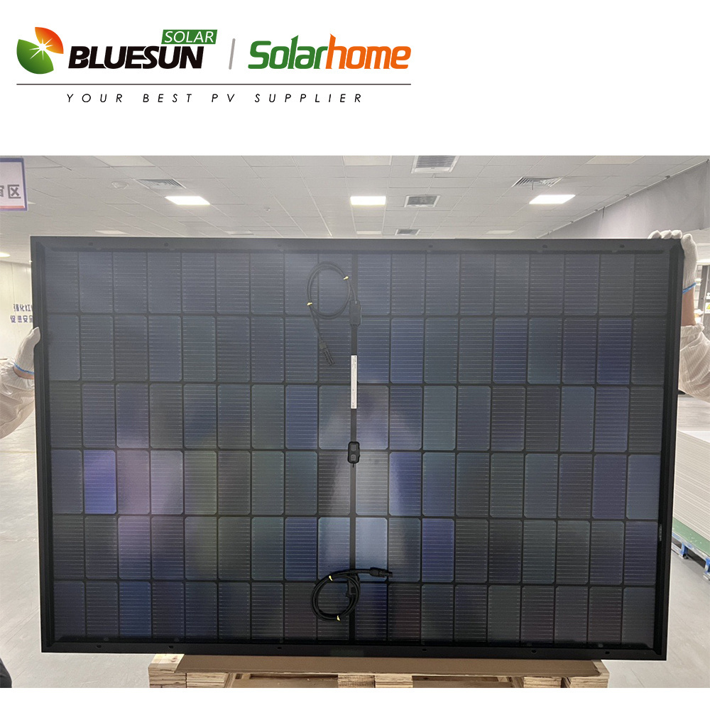 Bluesun Eu Stock 450W 440W Panel Solar Black Bifacial Hjt Solar Panels With Solar Panel System For Home Solar System