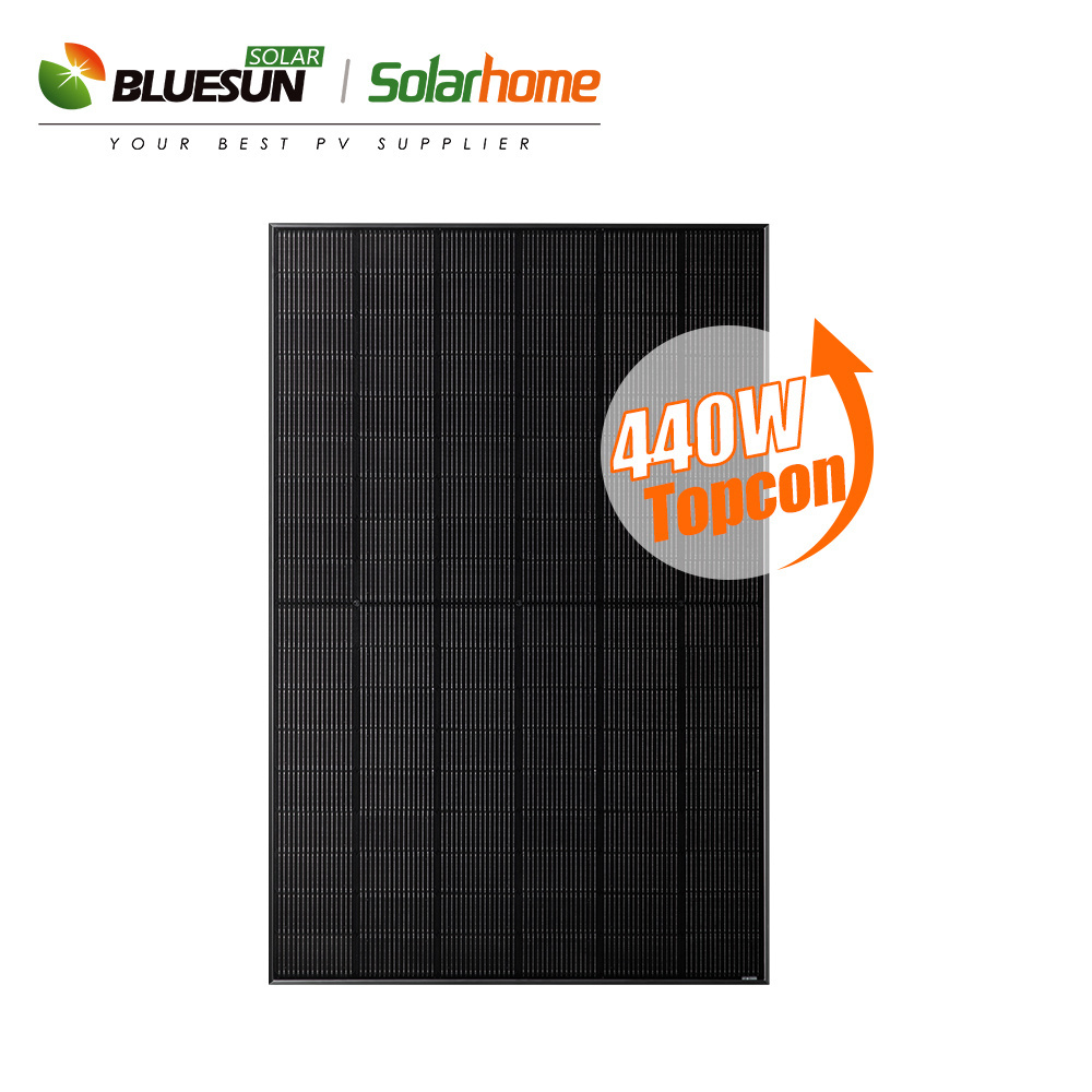 Bluesun Eu Stock 450W 440W Panel Solar Black Bifacial Hjt Solar Panels With Solar Panel System For Home Solar System