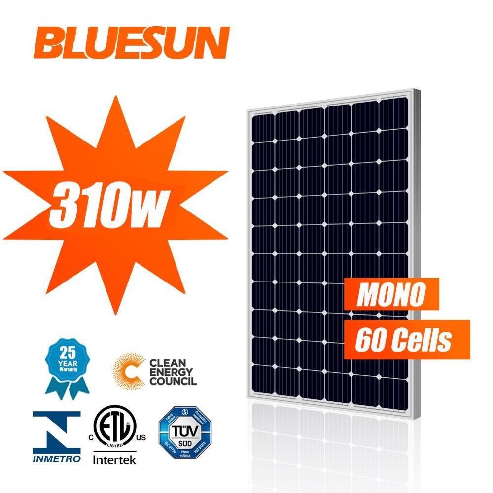 China Bluesun 300 watt solar panels 310w paneau solaire monocrystalline 300w 310 watt 48 v solar panel with good price