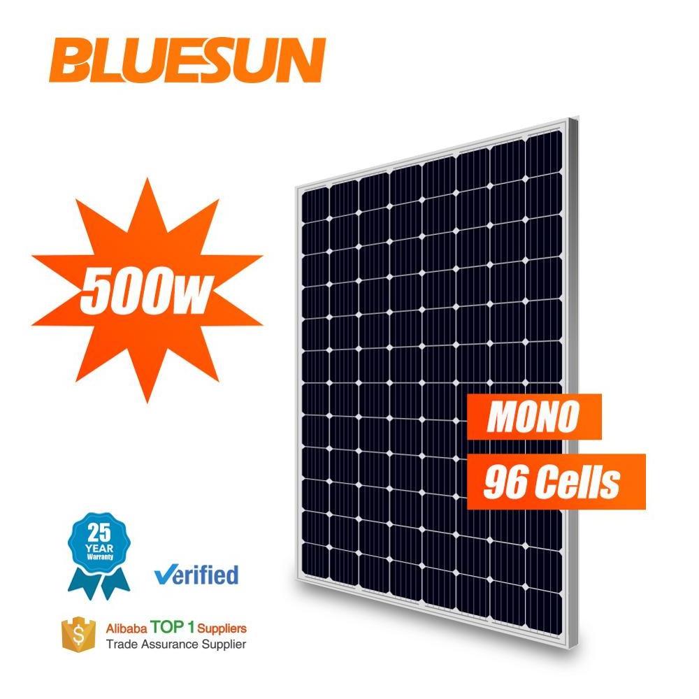 Single solar panel 500w 450watt 480wp bluesun 48v 500 watt 500watt monocrystalline solar panel price in India