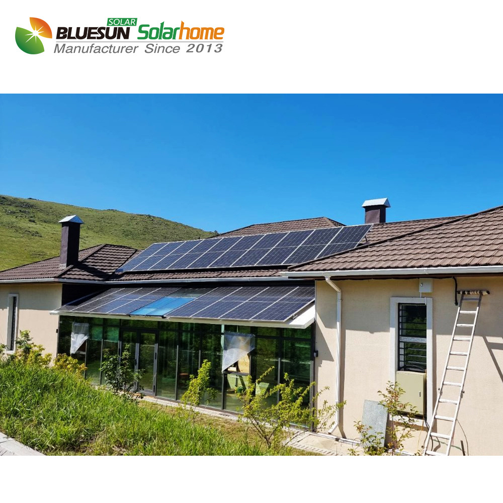 Bluesun HJT Manufacture Bifacial Shingled Solar Power Panel 700W 690W 680W 670Watt Mono Home Use 1000W Solar Panel Complete Kit