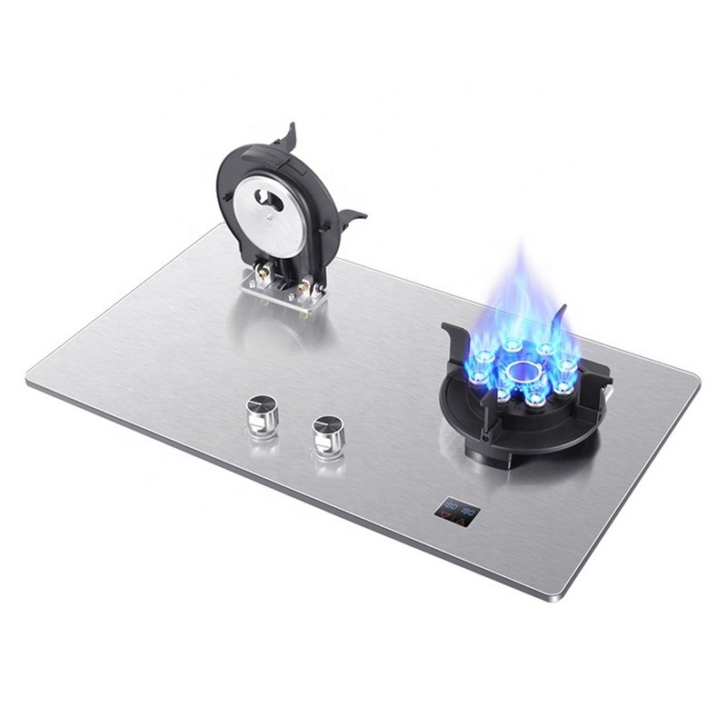 Wholesale Stainless Steel Lifting Double Flip Type 2 Burners Gas Cooker Kitchen Gas Cooktops Digital Gas Stove