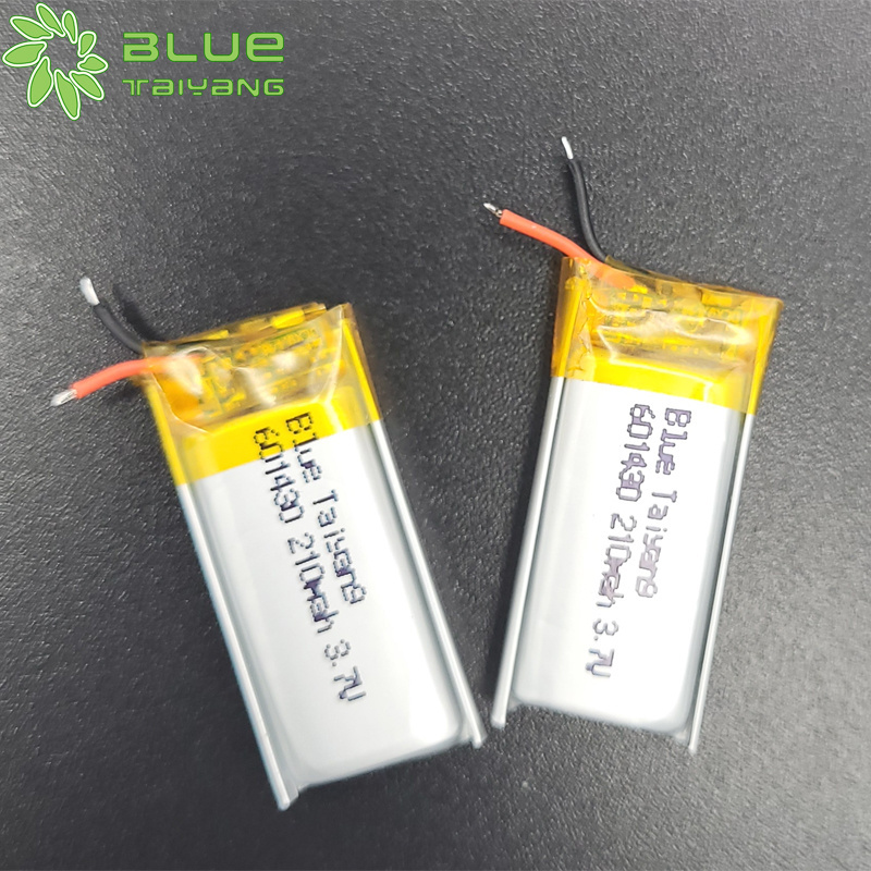 Blue Taiyang small size with high capacity lipo battery 601430 3.7v 210mah 200mah lithium polymer battery with KC certificate