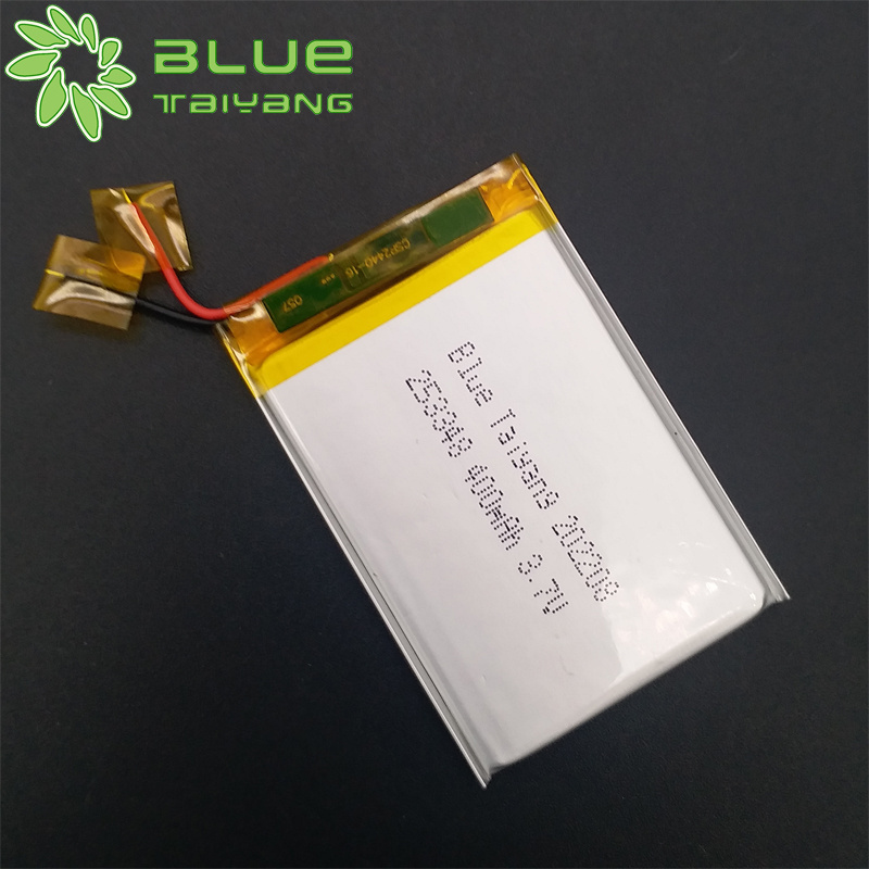 Rechargeable  2.5mm thickness ultra thin lipo battery 3.7v battery lp 253348 1.48wh 3.7v 400mah batterie 3.7v 400mah  for GPS