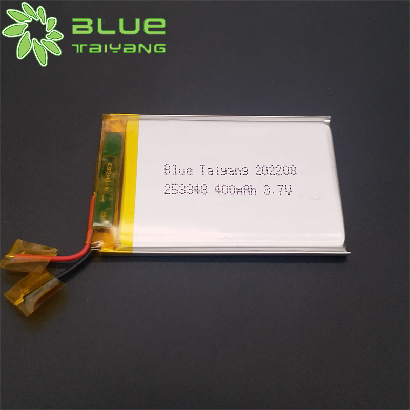 Rechargeable  2.5mm thickness ultra thin lipo battery 3.7v battery lp 253348 1.48wh 3.7v 400mah batterie 3.7v 400mah  for GPS