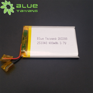 Rechargeable  2.5mm thickness ultra thin lipo battery 3.7v battery lp 253348 1.48wh 3.7v 400mah batterie 3.7v 400mah  for GPS