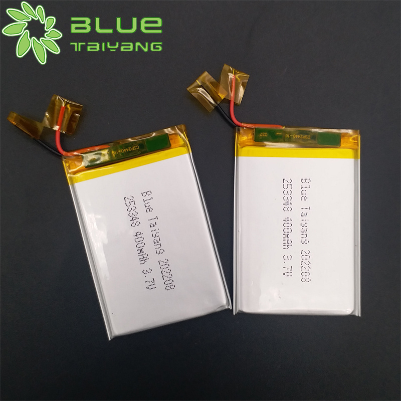 Rechargeable  2.5mm thickness ultra thin lipo battery 3.7v battery lp 253348 1.48wh 3.7v 400mah batterie 3.7v 400mah  for GPS