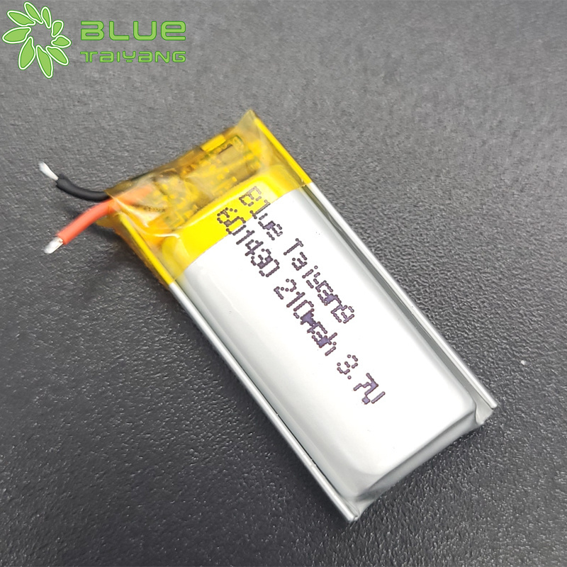 Blue Taiyang small size with high capacity lipo battery 601430 3.7v 210mah 200mah lithium polymer battery with KC certificate