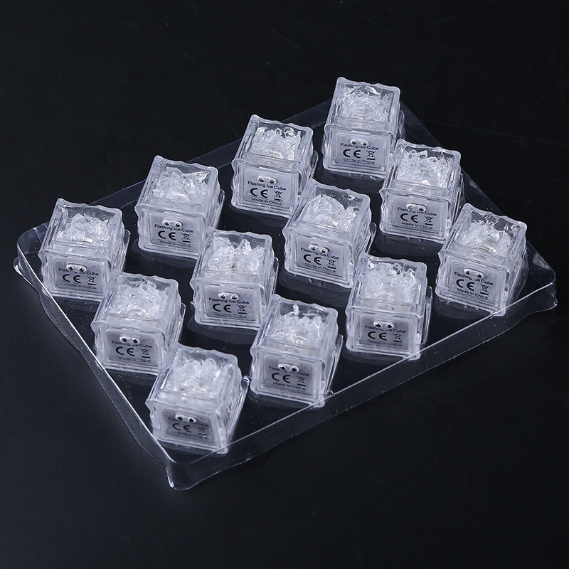 LED Ice Cubes Bar Fast Slow Flash Auto Changing Color Crystal Cube Water-Activated Light-up 7 Color For Romantic Party