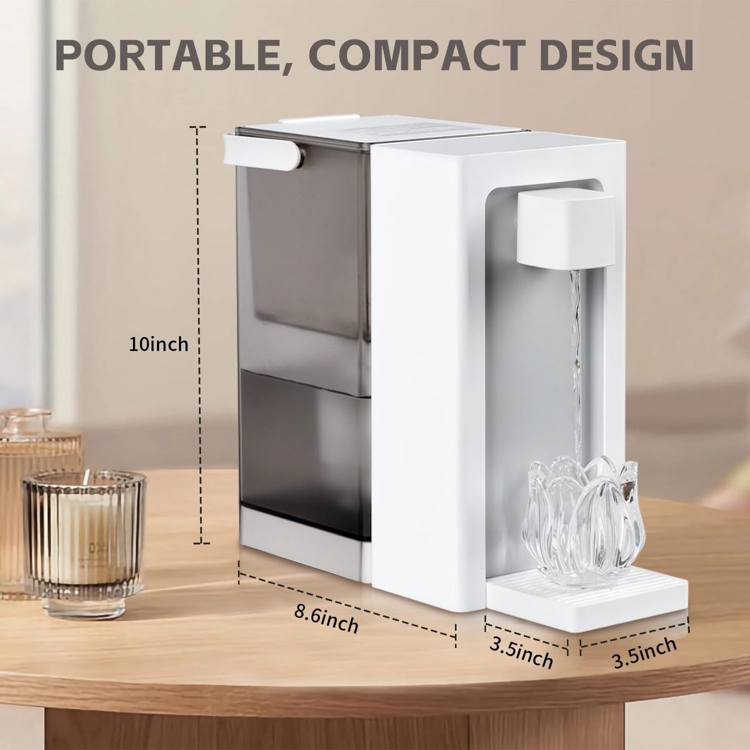 Instant Hot Water Filter Dispenser 3L Super Large Water Tank Powerful Countertop Water Filter System Instant Heating in 3 Second