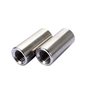 Round Threaded Sleeves M5 x 0.8 Internal Thread 8 mm Length 304 Stainless Steel Round Sleeve Connection Sleeves Long Nuts Silver