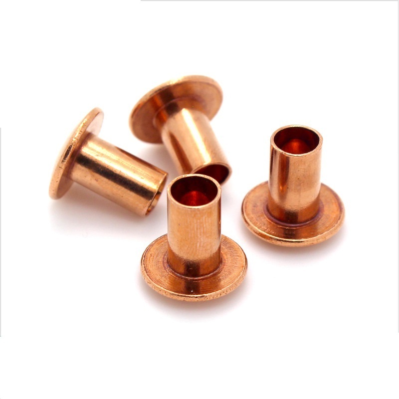 dome head brass copper semi tubular rivet DIN 6791 half hollow semitubular rivet