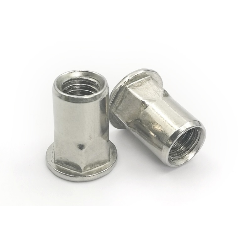 Heavy spot supply stainless steel 304 8-18 standard flat head hexagon blind nut half hex rivet  nut for metal