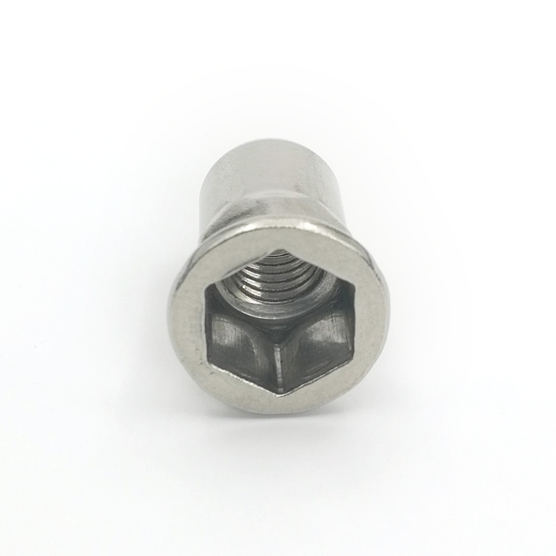 Heavy spot supply stainless steel 304 8-18 standard flat head hexagon blind nut half hex rivet  nut for metal