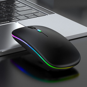 computer peripherals fancy funny computer mouse rgb tiny mouse led slim dual mode type c wireless bluetooth mouse