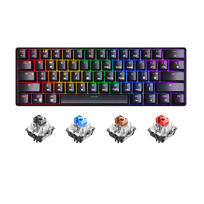 hight quality gaming keyboard hotswap switches mechanical keyboard red switch 60% mechanical keyboard with custom keycaps