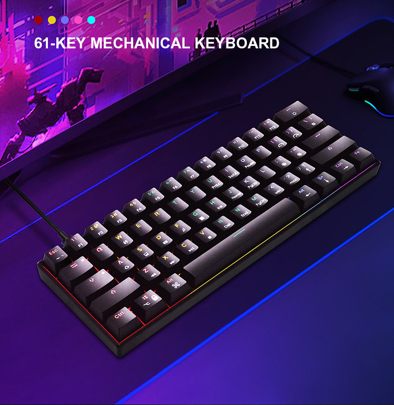 wholesale price switch 61 keys mechanical gaming keyboard china wholesale mechanical keyboard with switches