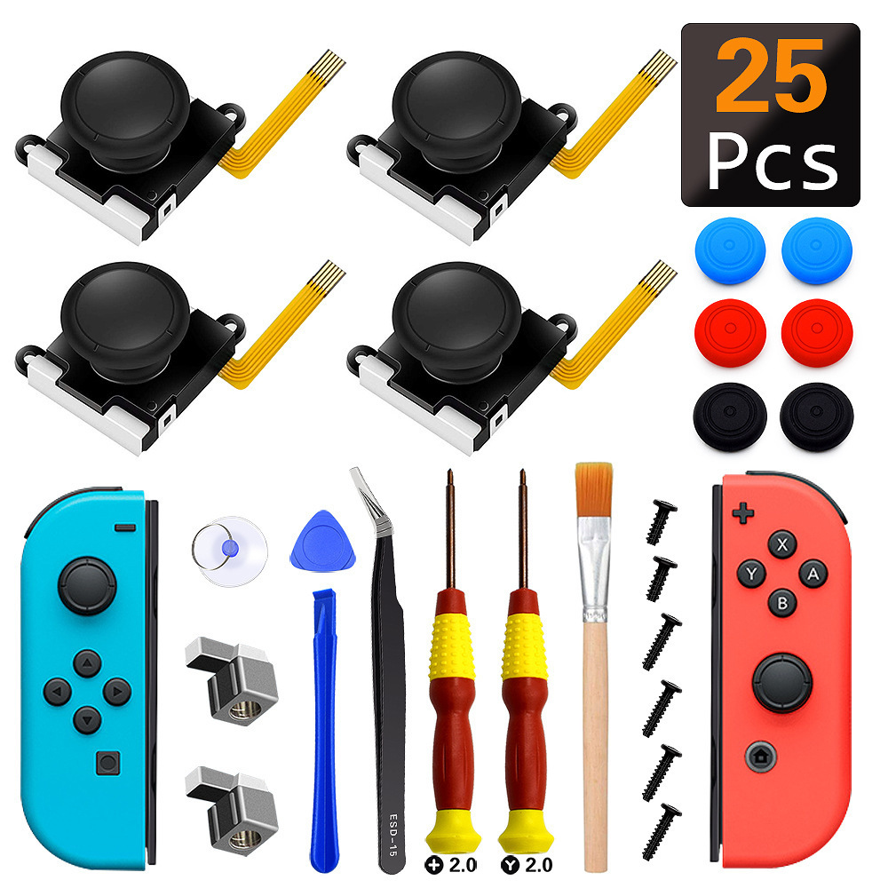 Honcam Switch Controller Joy 3D Analog Joystick Repair Replacement Modd Parts Tool Kit Fix for Nintendo Switch