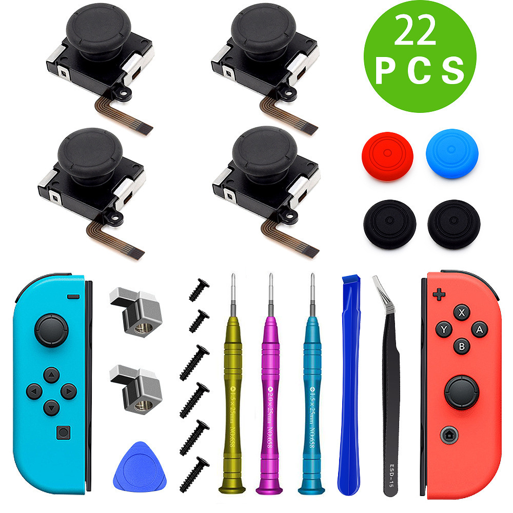 Honcam Switch Controller Joy 3D Analog Joystick Repair Replacement Modd Parts Tool Kit Fix for Nintendo Switch