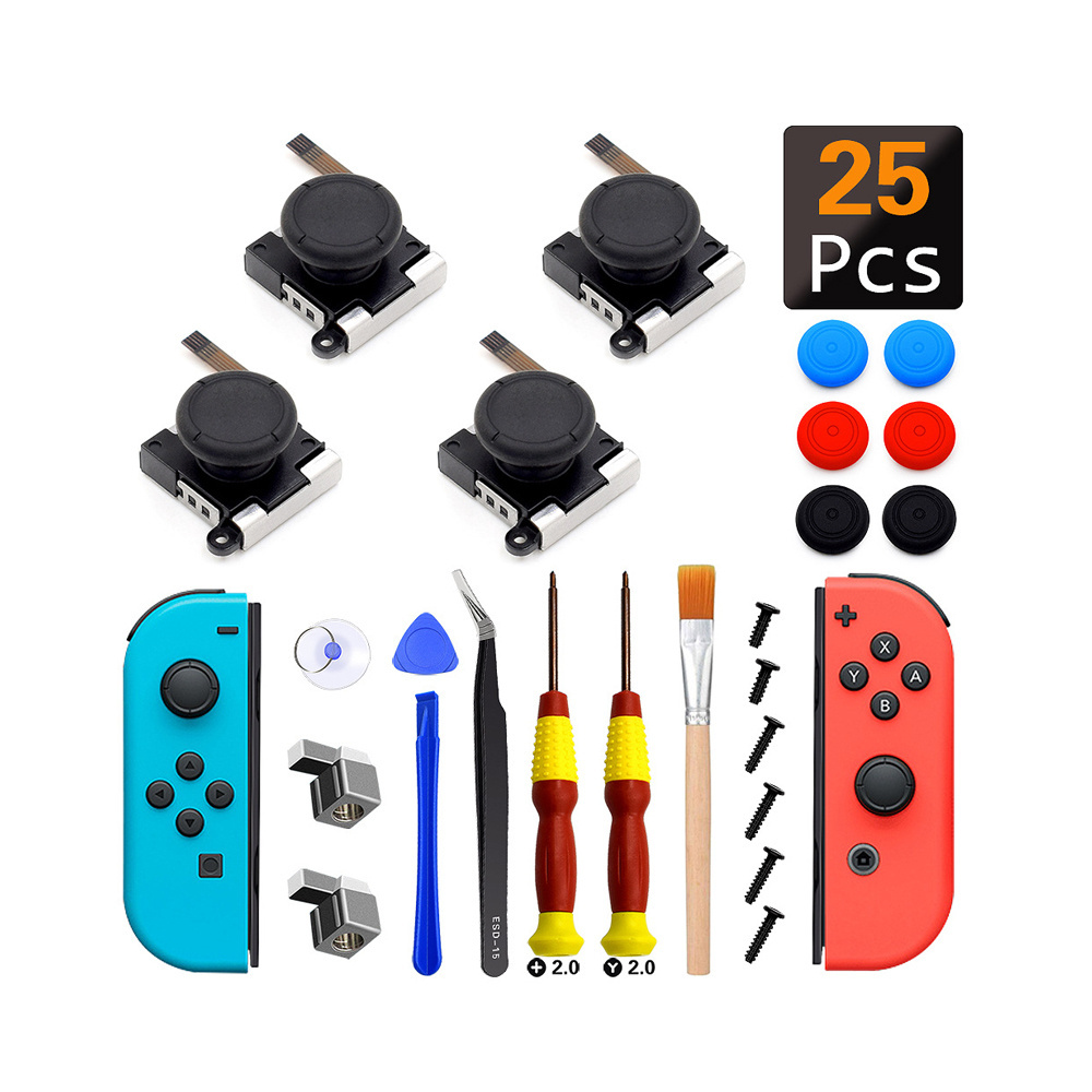 Honcam 25 In 1 3D Joystick Analog Repair Tool Kit Part for Nintendo Switch Joycon