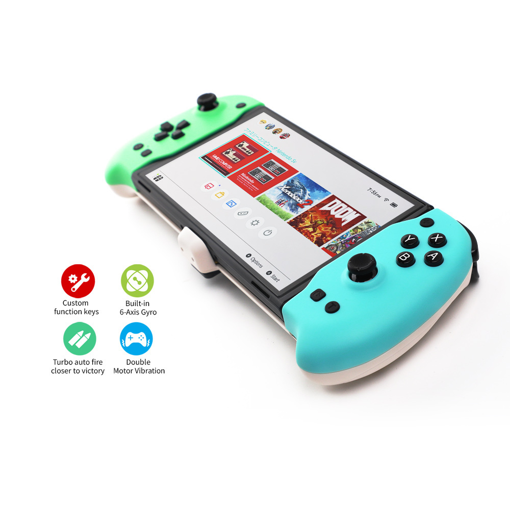 Honcam Switch Controller for Handheld Mode Ergonomic 6-Axis Gyro Dual Motor Vibration for Nintendo Switch OLED