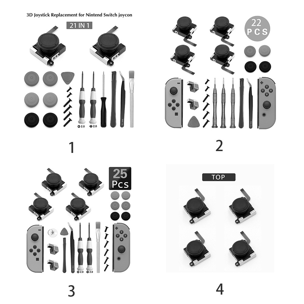 Honcam Switch Controller Joy 3D Analog Joystick Repair Replacement Modd Parts Tool Kit Fix for Nintendo Switch