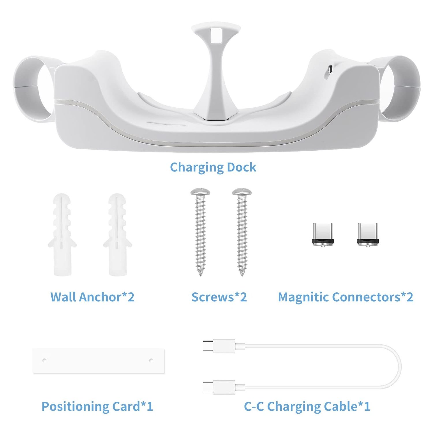 Honcam Charging Dock Wall Mount Charger Station Stand with Charging Port for Oculus Quest 2