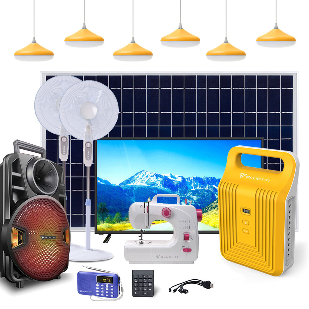 Pay As You Go Solar Home System 12V DC Multifunctional Small Solar Panel Green Lighting System Kit