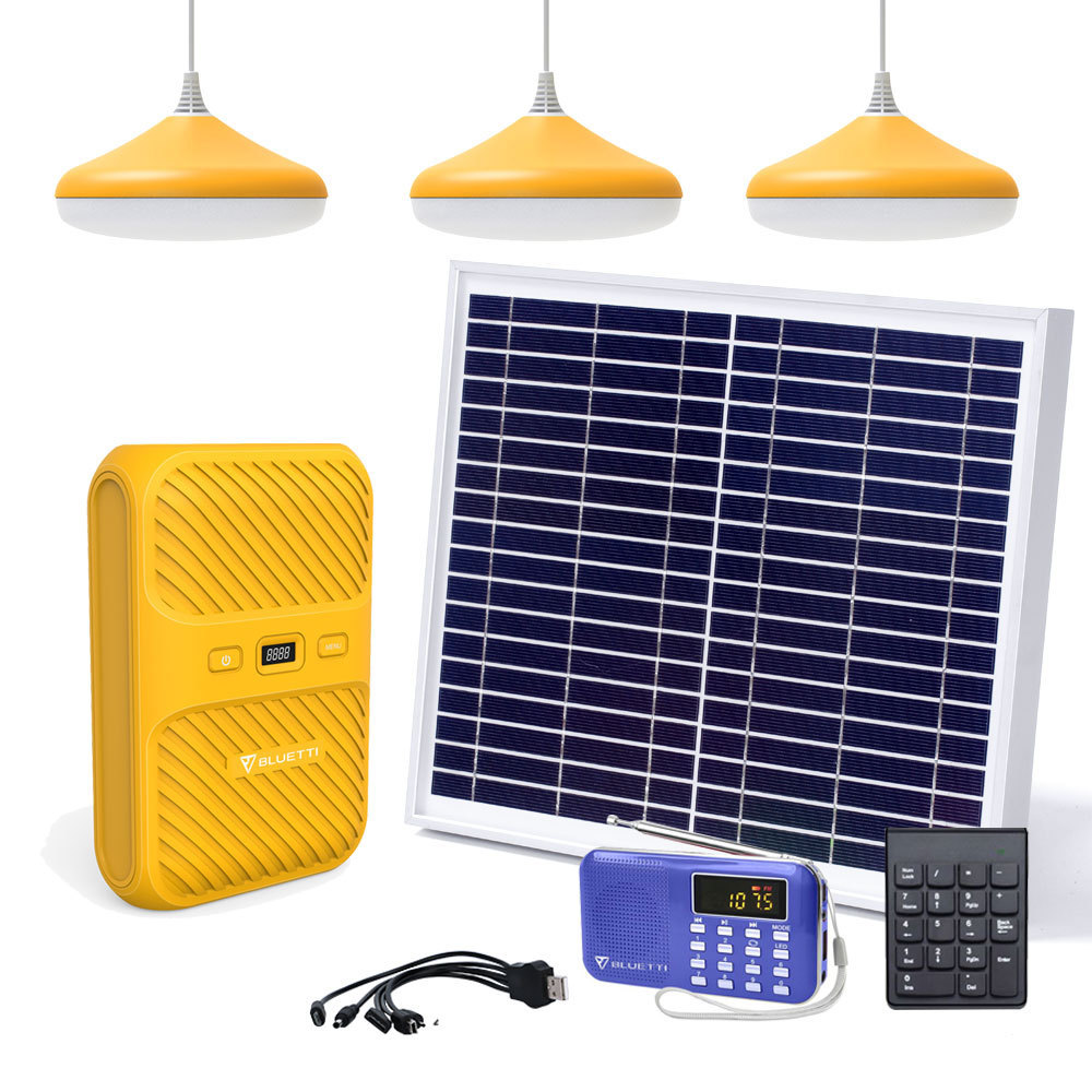 Pay As You Go Solar Home System 12V DC Multifunctional Small Solar Panel Green Lighting System Kit