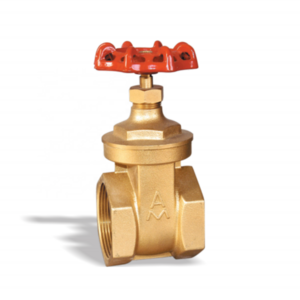 4 inch NPT Thread 1/4" Water Brass Gate Valve With Red Painted Drawn Iron Handwheel