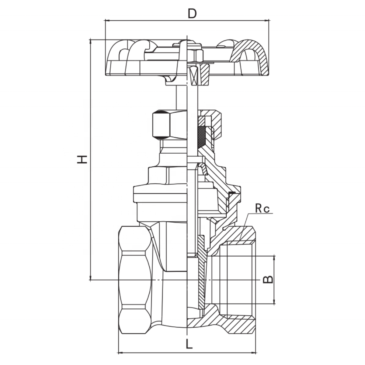 Hot Selling High Quality 1/2in Water Heater Service Valve Kit Bronze Gate Valve