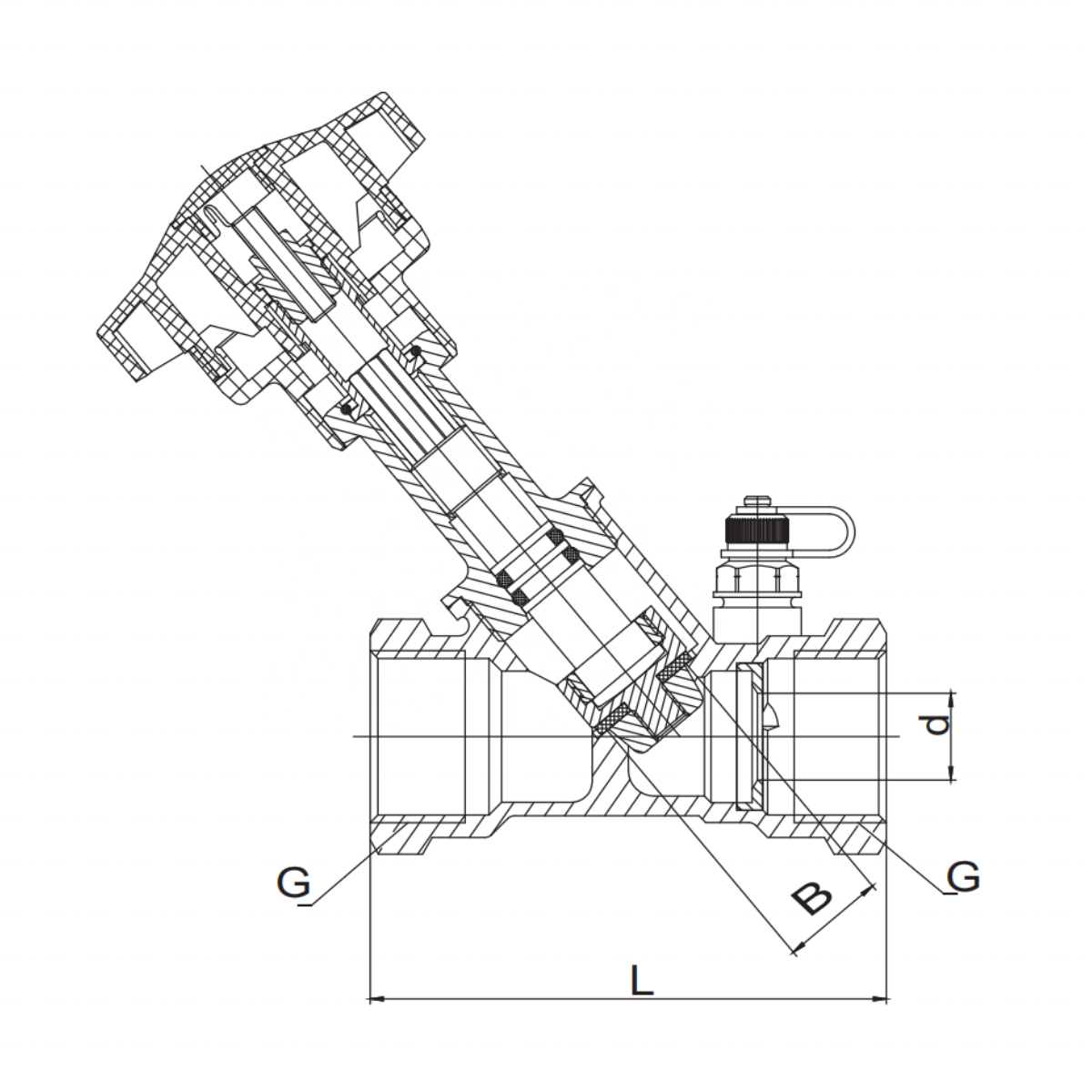 High Quality Flow Control Manual Thermostatic Female thread 1/2 inch-2 inch Brass On-Off Control Balancing Valve