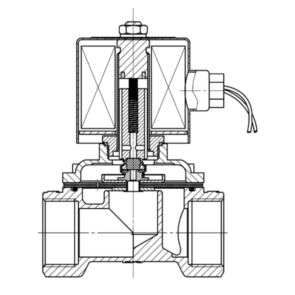 J011X-10T 2W Normally Closed Brass Electric Magnetic Valve DC 12V 24V AC 220V Two Way Air Water Solenoid Valve