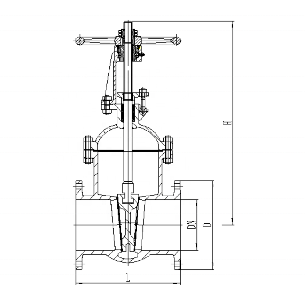 High Quality PN100 DN50-DN400 2 Way Valve Stainless Steel Solid Wedge Gate Valve Factory Hot Sale