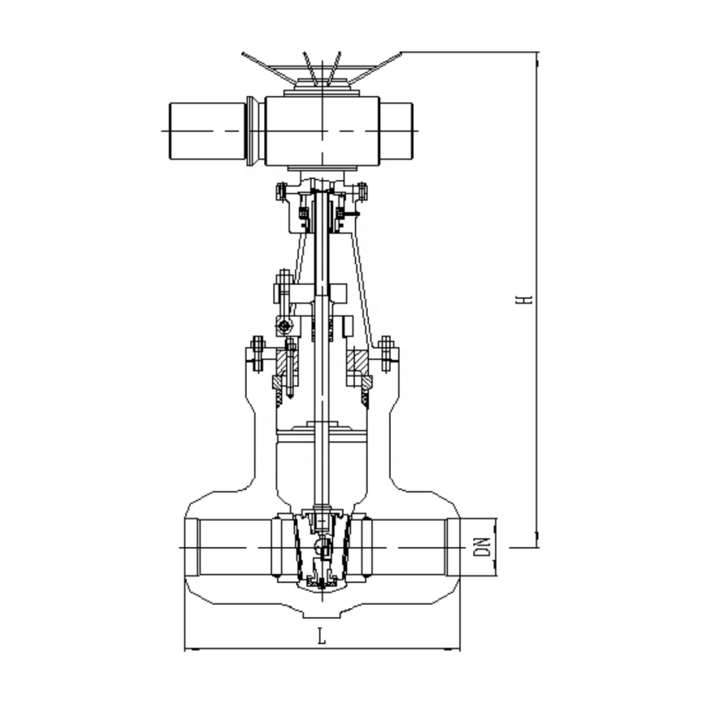 HOT Selling High Quality PN200 ~PN320 Butt-Weld Connection Electric Wedge Type Double Gate Valve