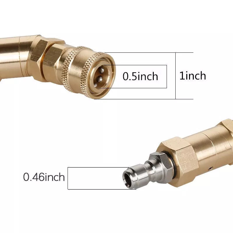 5 pieces, 1/4 inch 360 degree rotation, brass coupler quick connector, gutter cleaning accessories