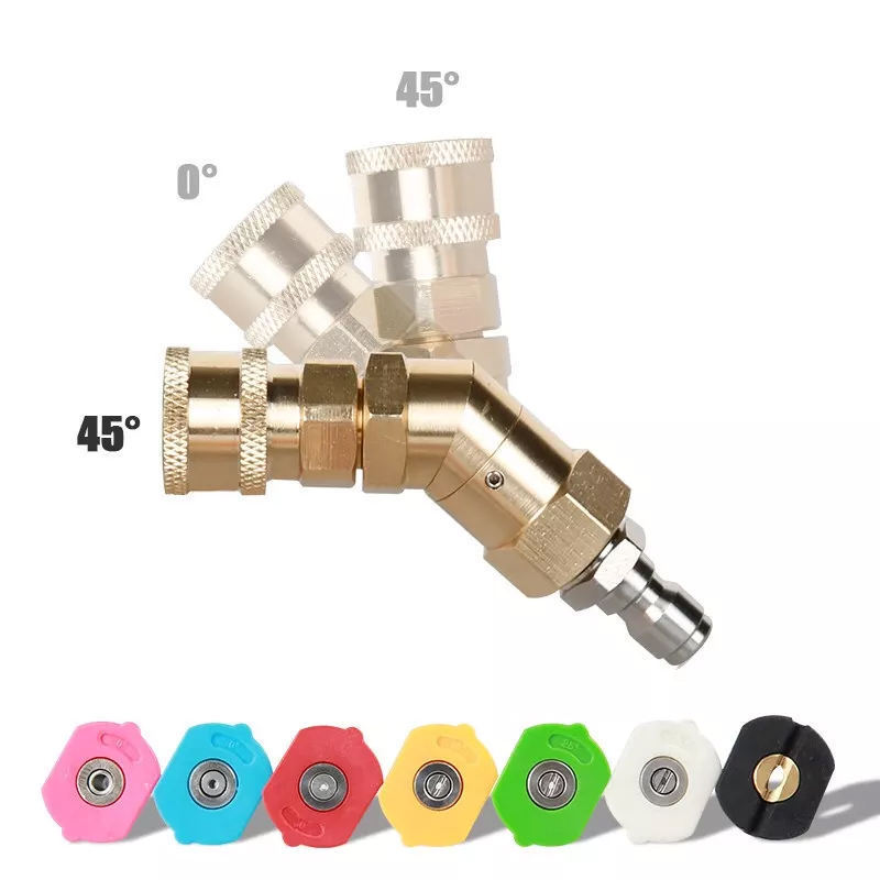 5 pieces, 1/4 inch 360 degree rotation, brass coupler quick connector, gutter cleaning accessories