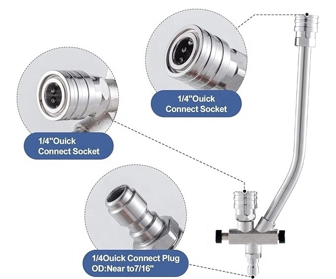 5 Pressure Washer Sprayer Nozzles, 1/4 Quick Connect Pressure Washer snow Foam Cannon With Dual-Connector Accessory