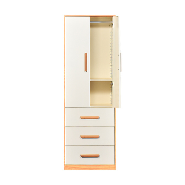 Student Wardrobe Double Door Armoire With Shelves White Wardrobe With Mirror