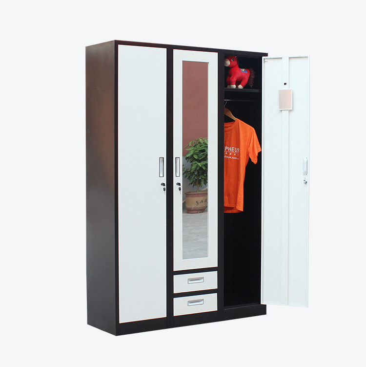 Armario dormitorio blanco Godrej 3 door wardrobe 3 door steel almirah designs with price metal wardrobe locker closet organizer