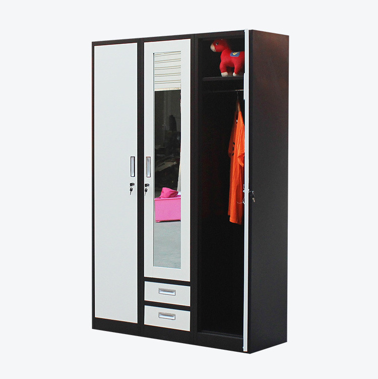 Armario dormitorio blanco Godrej 3 door wardrobe 3 door steel almirah designs with price metal wardrobe locker closet organizer