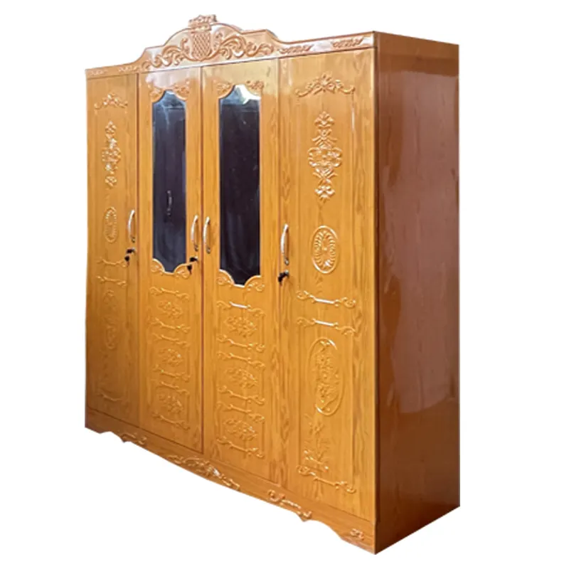 Modern bedroom wardrobe cheap muebles para el hogar metal 4 door locker clothes organizer closet steel wardrobe