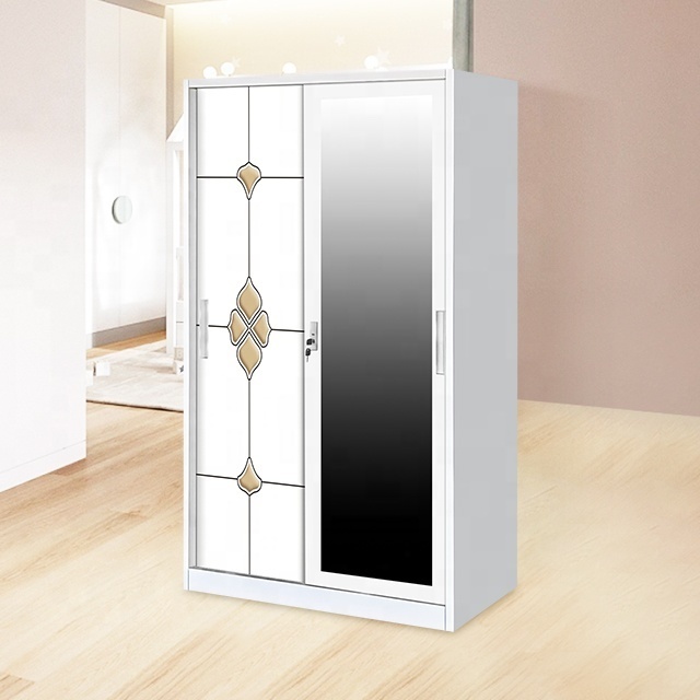 Lemari Pakaian 2 Pintu Besi SLIDING Anti Rayap Anti Banjir 2 swing door metal wardrobe iron bedroom furniture