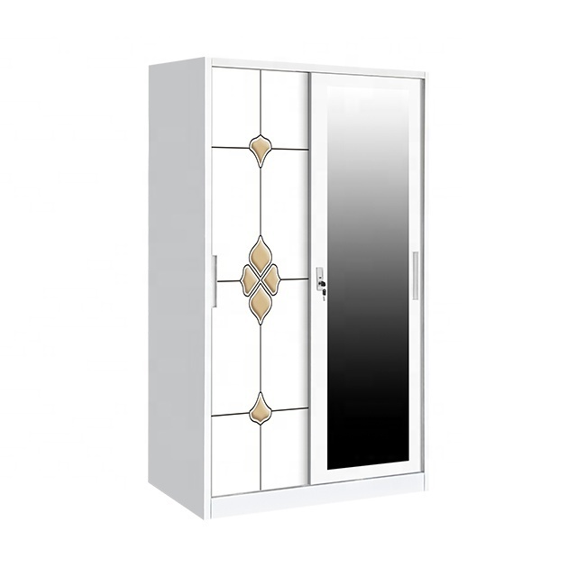 Lemari Pakaian 2 Pintu Besi SLIDING Anti Rayap Anti Banjir 2 swing door metal wardrobe iron bedroom furniture